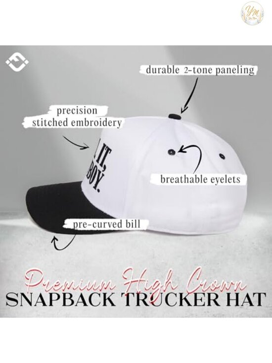 Vintage Trucker Snapback Hat 5-Panel Cotton Blend Adjustable Baseball Cap UPF main image 4
